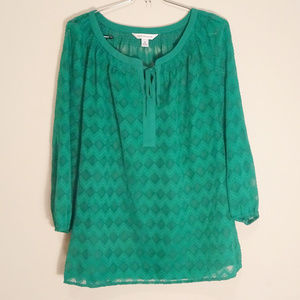 Croft & Barrow Womens Blouse sz M Teal